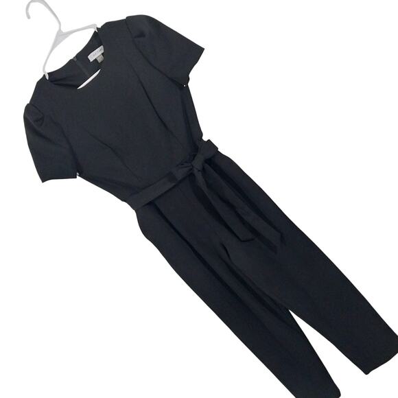 NWOT! CALVIN KLEIN! BLACK 1 PC BELTED WAIST, PUFF SLEEVE JUMPSUIT, ONESIE! SZ 4 - Picture 12 of 12